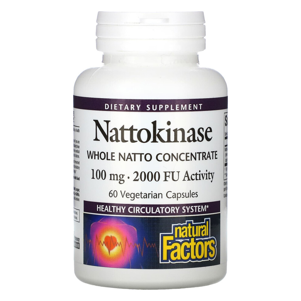 Natural Factors , Nattokinase, 100 Mg, 60 Vegetarian Capsules