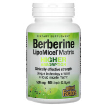 Natural Factors, Berbérine Matrice LipoMicel, 500 mg, 60 Gélules Liquides