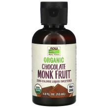 NOW Foods, Real Food, Bio-Mönchsfrucht, Zero-Kalorien Flüssigsüßstoff, Schokolade, 1,8 fl oz (53 ml)