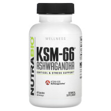 NutraBio, KSM-66, Ashwagandha, 600 mg, 60 Gélules