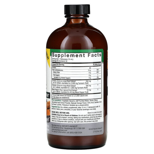 Nature's Answer, Flüssiges Kurkuma Mit Schwarzem Pfeffer, 16 fl oz (480 ml) 1