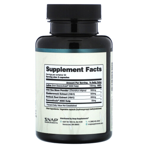Snap Supplements, Irisches Seemoos, 60 Kapseln 1