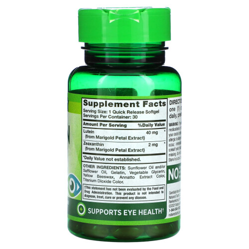 Nature's Truth, Lutein, Plus Zeaxanthin, 40 mg, 30 Quick Release Softgels 1