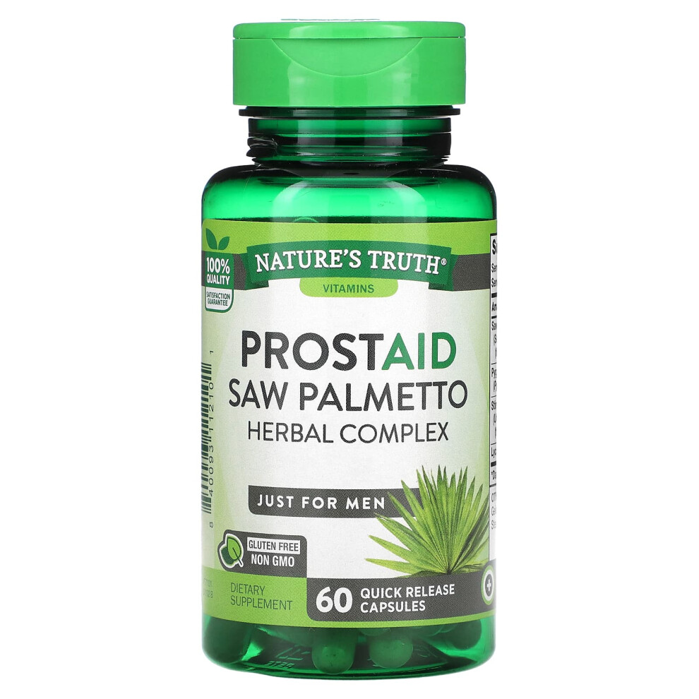Nature's Truth , Prostaid Saw Palmetto, Herbal Complex, 60 Quick Release Capsules
