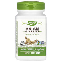 Nature's Way, Ginseng Asiatique, 1 120 mg, 100 Gélules Végaliennes (560 mg par Gélule)