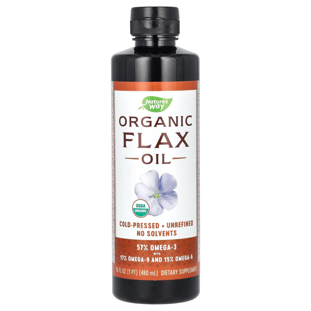 Photos - Vitamins & Minerals Natures Way Nature's Way, Organic Flax Oil, 16 fl oz  (480 ml)
