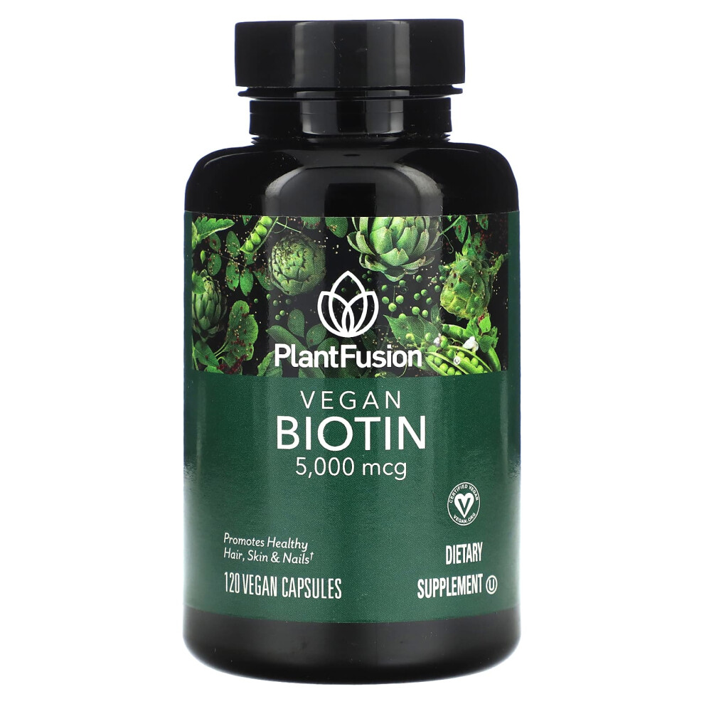 Plantfusion , Vegan Biotin, 5,000 Mcg, 120 Vegan Capsules