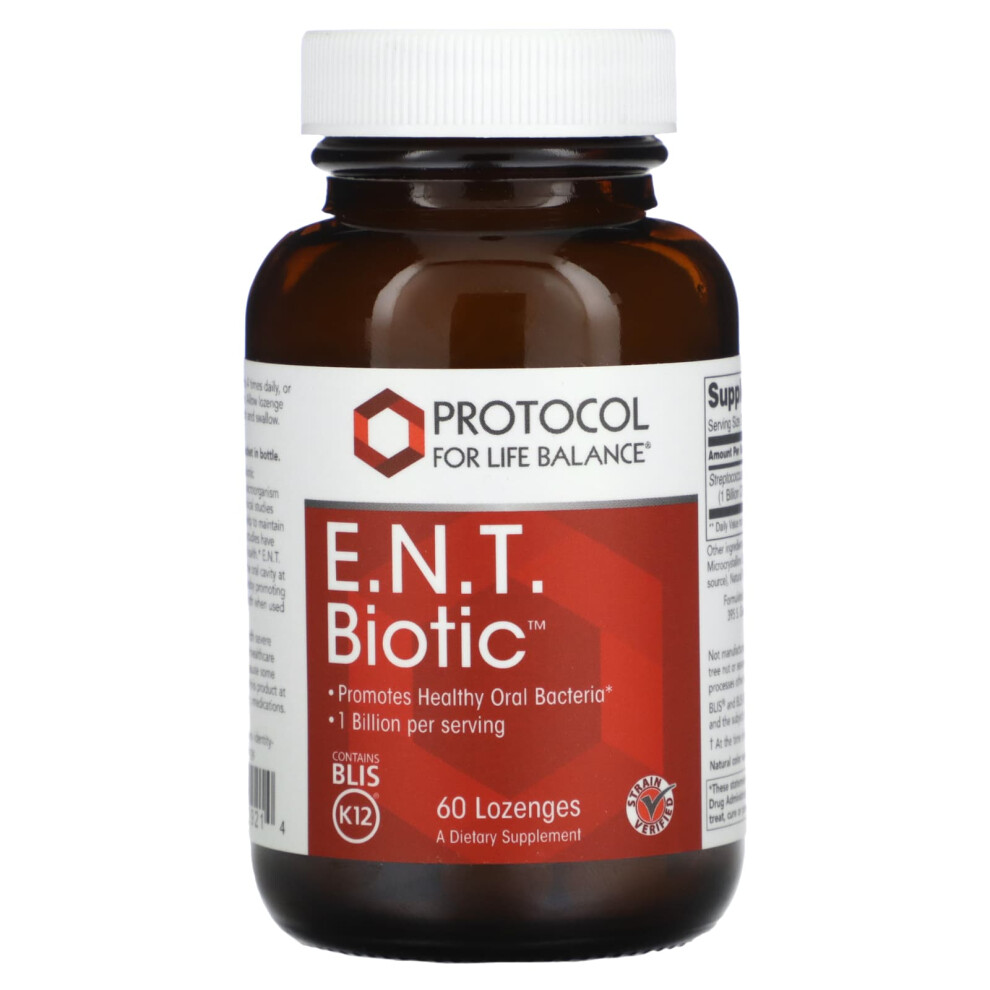 Protocol For Life Balance , E.n.t. Biotic, 1 Billion, 60 Lozenges