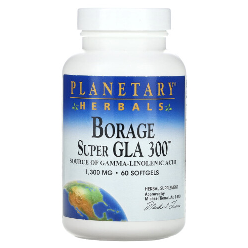 Planetary Herbals, Borage Super GLA 300, 1.300 mg, 60 Softgels