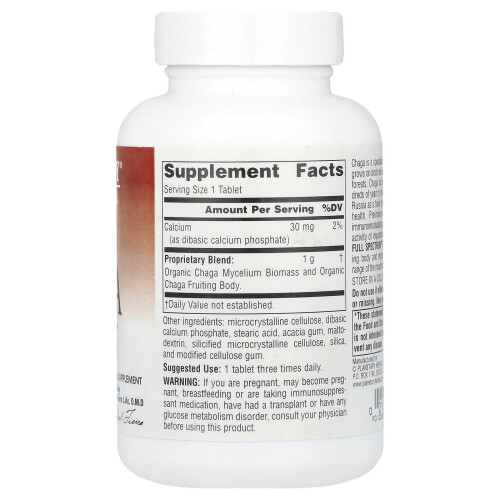 Planetary Herbals, Chaga Spectre Complet‚Ñ, 1 000 mg, 60 Comprimés 1