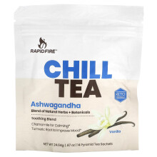 RAPIDFIRE, Thé Chill, Ashwagandha, Vanille, 14 Sachets de Thé en Pyramide, 0,87 oz (24,64 g)