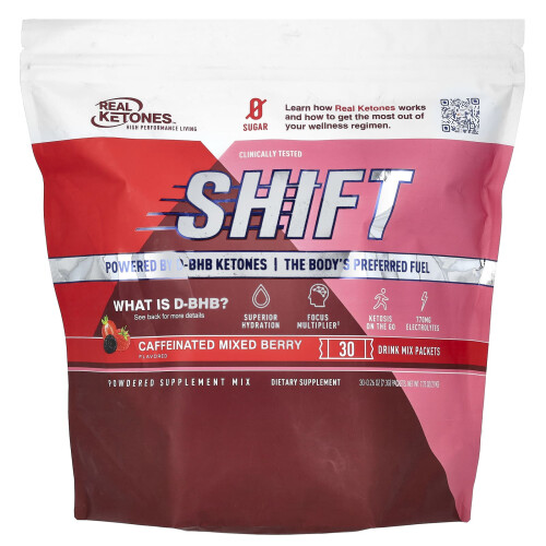 Real Ketones, Shift, Caffeinated Mixed Berry, 30 Packets, 0.26 oz (7.3 g) Each