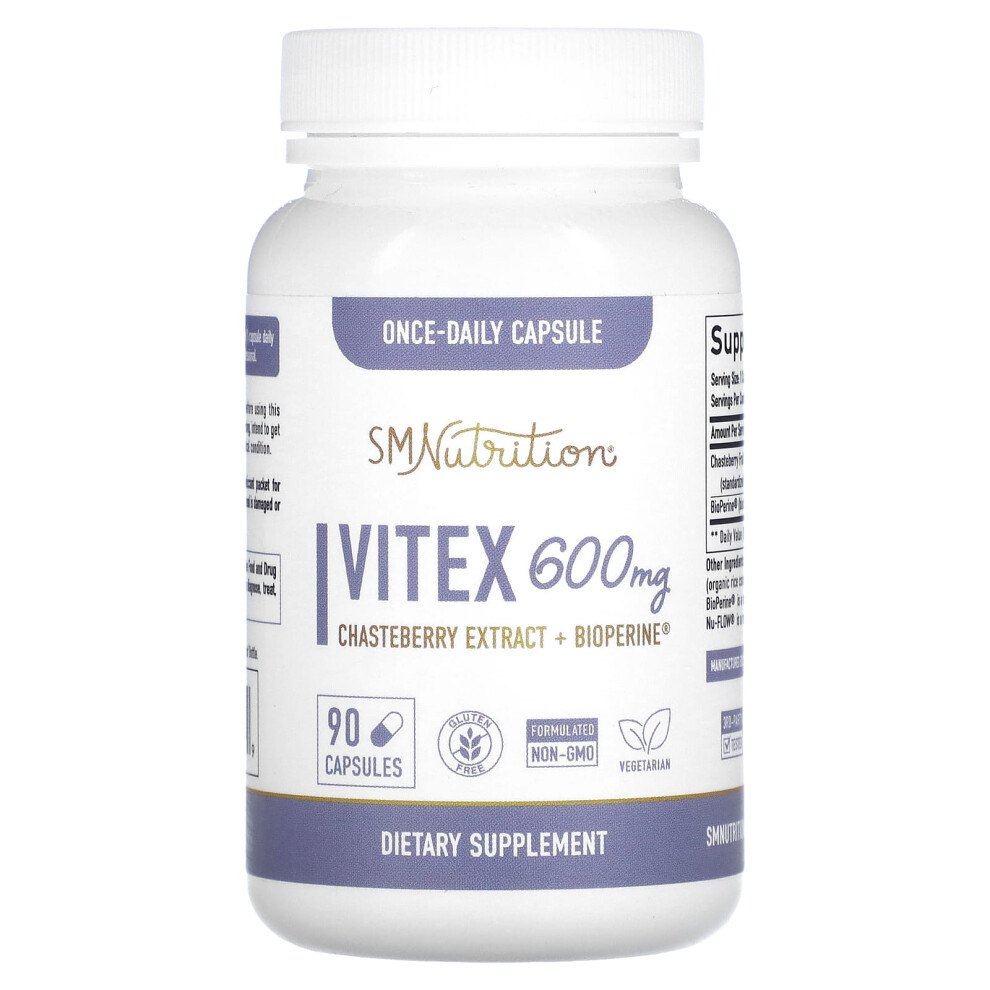 Smnutrition , Vitex, 600 Mg, 90 Capsules