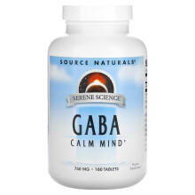 Source Naturals, Serene Science, GABA Beruhigender Geist, 750 mg, 180 Tabletten