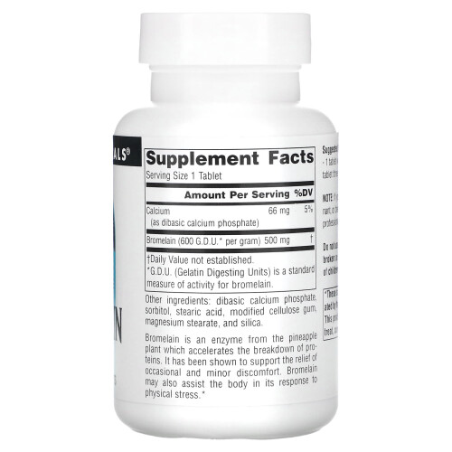 Source Naturals, Bromelain 600 GDU/g, 500 mg, 120 Tabletten 1