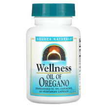 Source Naturals, Bien-être, Huile d'Origan, 60 Gélules Végétariennes