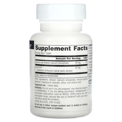 Source Naturals, Zembrin, 25 mg, 30 Comprimés 1