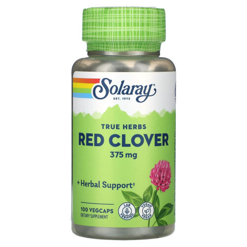 Solaray, Echte Kräuter, Rotklee, 375 mg, 100 VegCaps