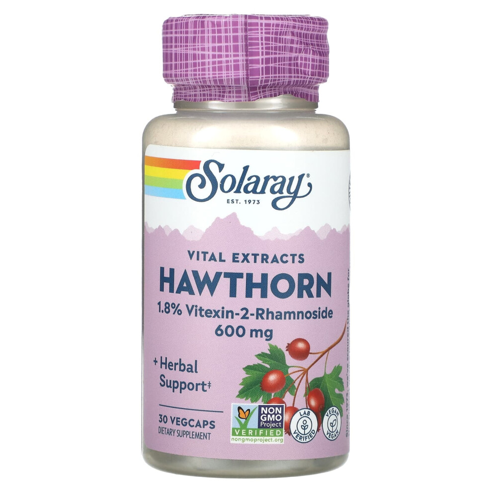 Solaray , Vital Extracts Hawthorn, 600 Mg, 30 Vegcaps