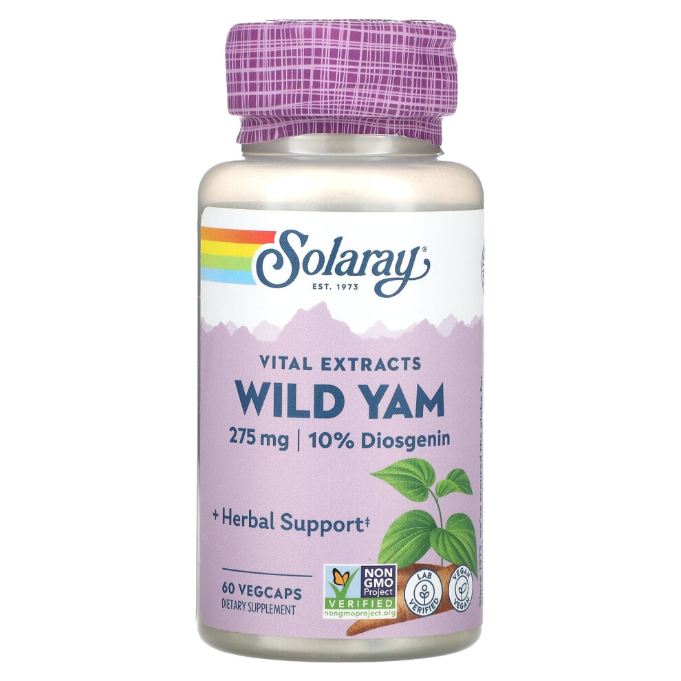 Solaray , Vital Extracts Wild Yam, 275 Mg, 60 Vegcaps