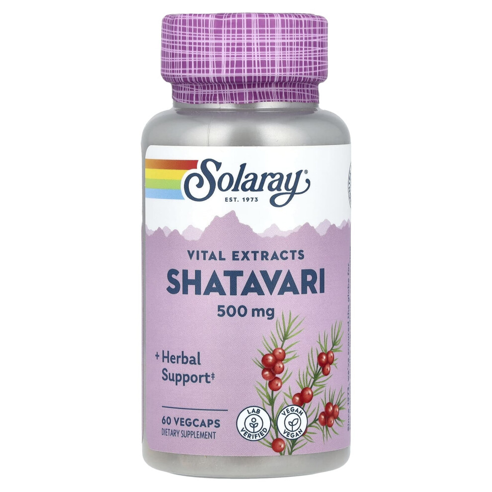 Solaray , Vital Extracts, Shatavari, 500 Mg, 60 Vegcaps