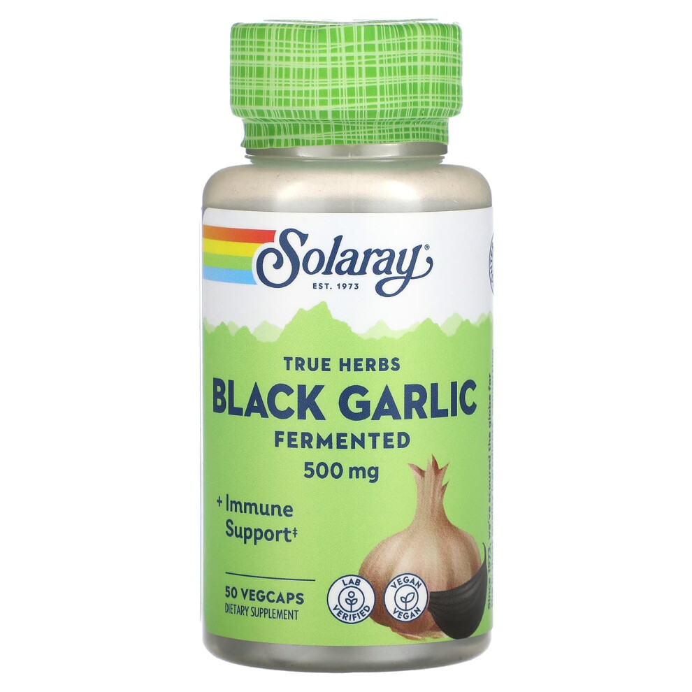 Solaray Black True Herbs, Garlic, Fermented, 500 Mg, 50 Vegcaps