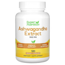 Super Nutrition, Ashwagandha, 500 mg, 120 vegetarische Kapseln