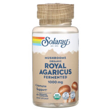 Solaray, Fermentierter Königlicher Agaricus, Pilze, 1.000 mg, 60 Bio-Kapseln (500 mg pro Kapsel)