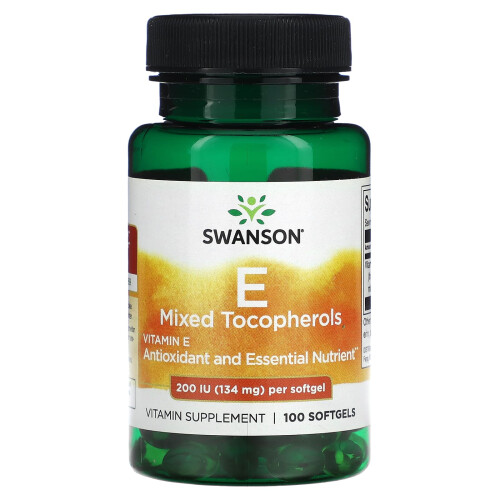 Swanson, Vitamin E Mixed Tocopherols, 200 IU (134 mg), 100 Softgels