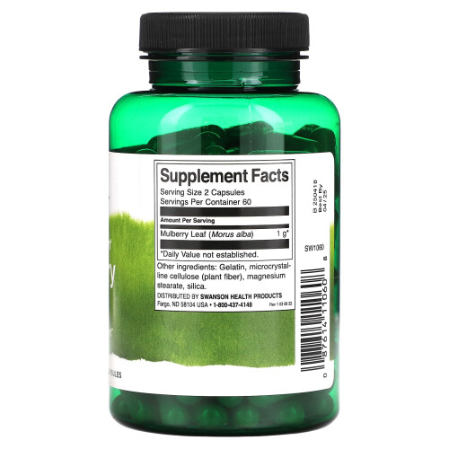 Swanson, Feuille de Mûrier, 500 mg, 120 Gélules 1
