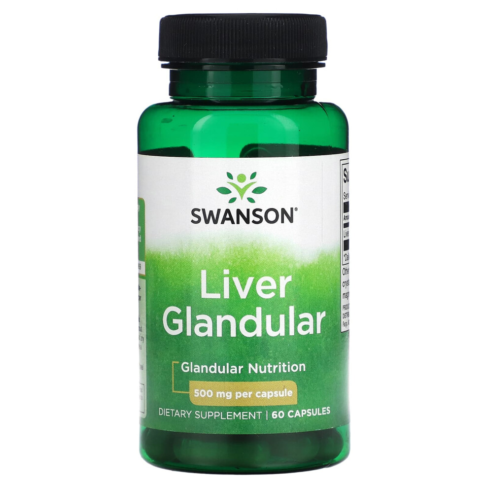 Swanson , Liver Glandular, 500 Mg, 60 Capsules