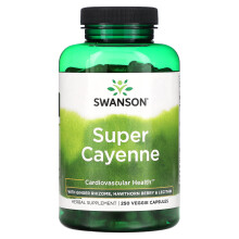 Swanson, Super Cayenne mit Ingwerwurzel, Weißdornbeere & Lecithin, 250 Vegetarische Kapseln