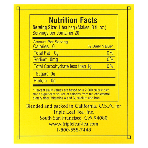 Triple Leaf Tea, Thé Citron Gingembre, 20 Sachets, 1,41 oz (40 g) 1