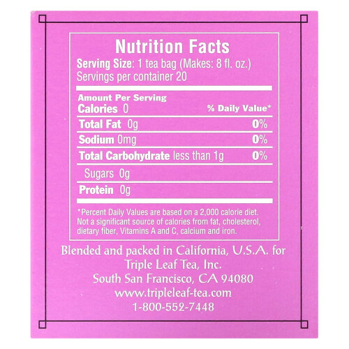 Triple Leaf Tea, Thé Feuille de Mûrier, 20 Sachets, 1,16 oz (33 g) 1