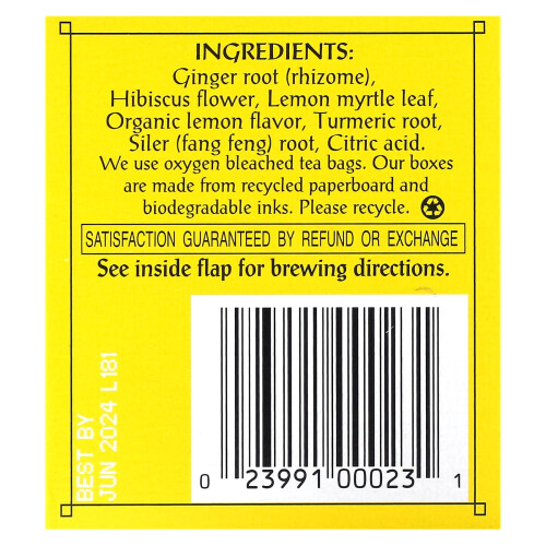 Triple Leaf Tea, Thé Citron Gingembre, 20 Sachets, 1,41 oz (40 g) 2
