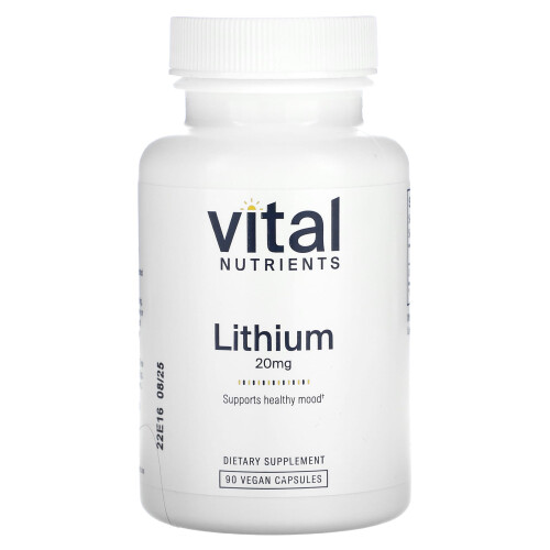 Vital Nutrients Vital Nutrients, Lithium, 20 mg, 90 vegane Kapseln