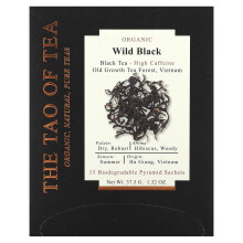 Le Tao du Thé, Thé Noir Bio, Sauvage, 15 Sachets Pyramide, 1,32 oz (37,5 g)