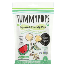 Tummydrops, Pfefferminz-Vielfaltspackung, Hauch von Limette, Wassermelone & Vanille, 21 Stück