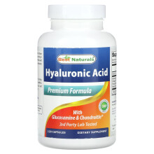 Best Naturals, Acide Hyaluronique avec Glucosamine et Chondroïtine, 120 Gélules
