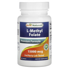 Best Naturals, L-Methylfolat, 15.000 mcg, 60 Tabletten