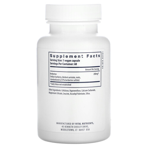 Vital Nutrients Vital Nutrients, Berberin, 200 mg, 60 vegane Kapseln 1