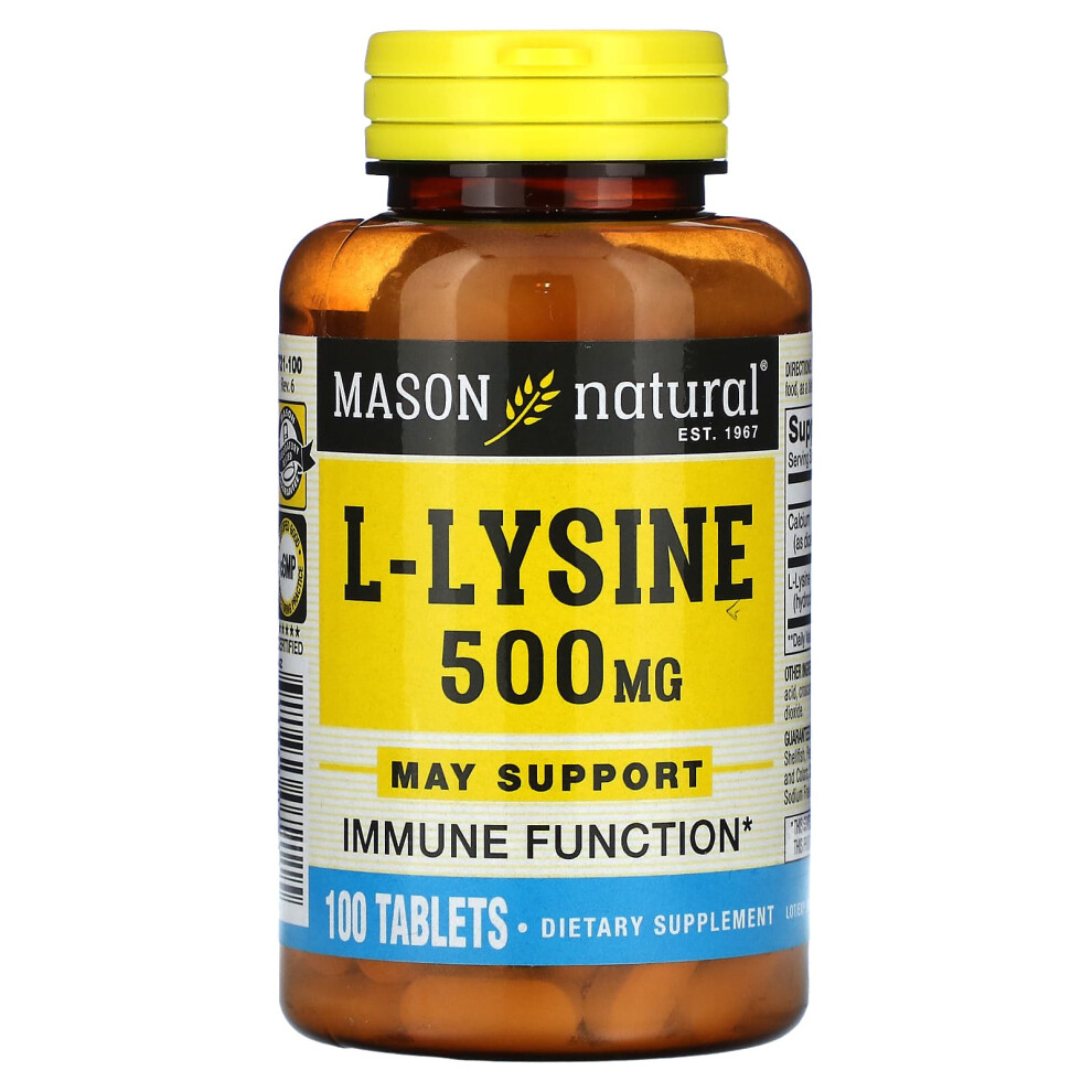 Mason Natural , L- Lysine, 500 Mg, 100 Tablets