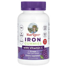 MaryRuth's, Eisen Gummis mit Vitamin C, Zuckerfrei, Traube, 60 Gummis