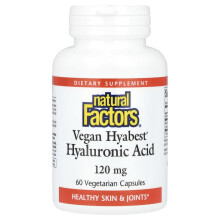 Natural Factors, Vegan Hyabest, Acide Hyaluronique, 120 mg, 60 Gélules Végétariennes