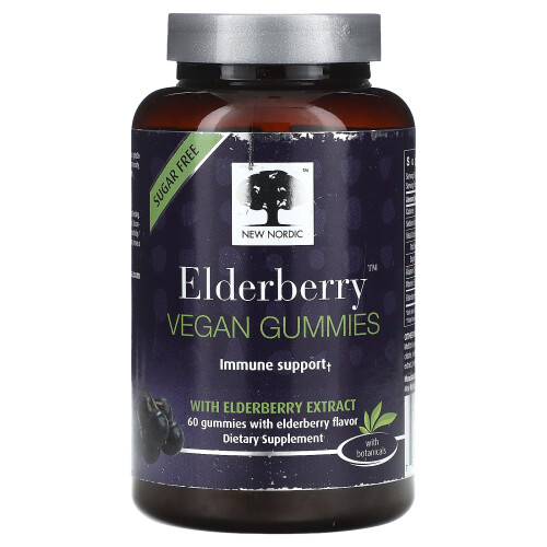 New Nordic, Holunderbeere Vegane Gummis, 60 Gummis