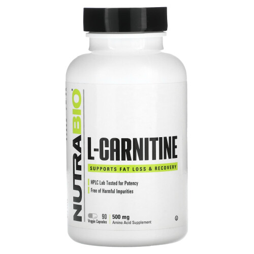 NutraBio, L-Carnitin, 500 mg, 90 Veggie-Kapseln
