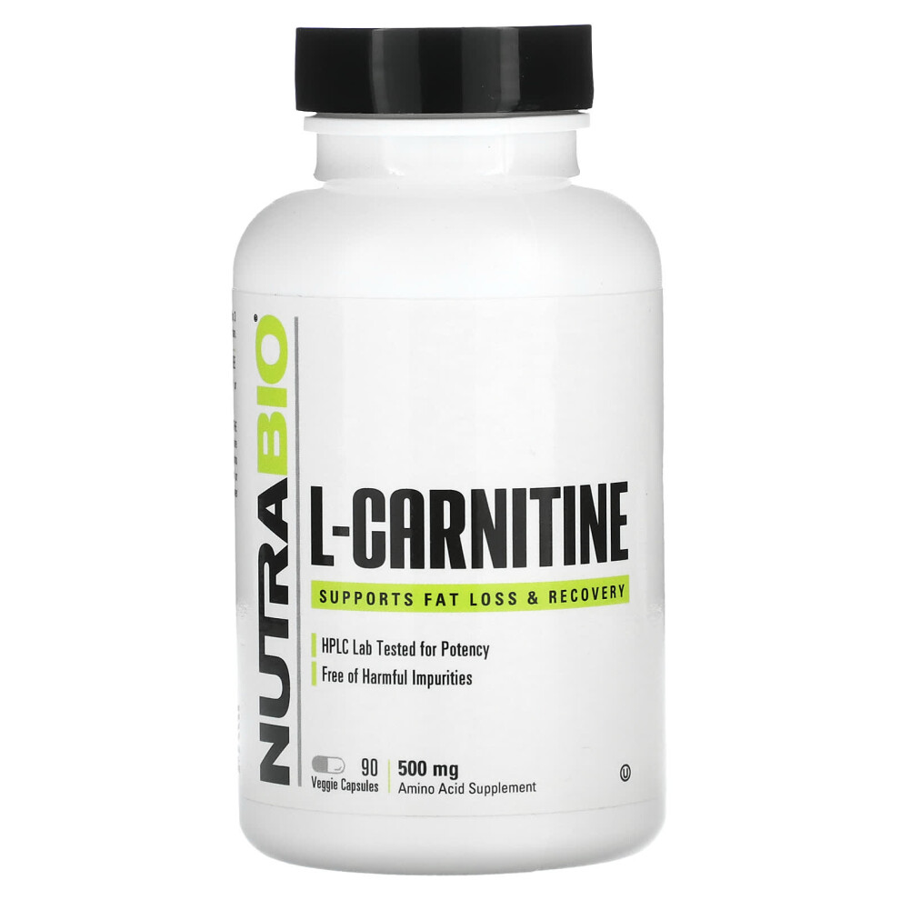 Nutrabio , L-Carnitine, 500 Mg, 90 Veggie Capsules