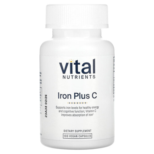 Vital Nutrients Vital Nutrients, Eisen Plus C, 100 Vegane Kapseln
