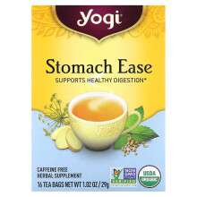 Yogi Tea, Apaisement de l'Estomac, Sans Caféine, 16 Sachets de Thé, 1,02 oz (29 g)
