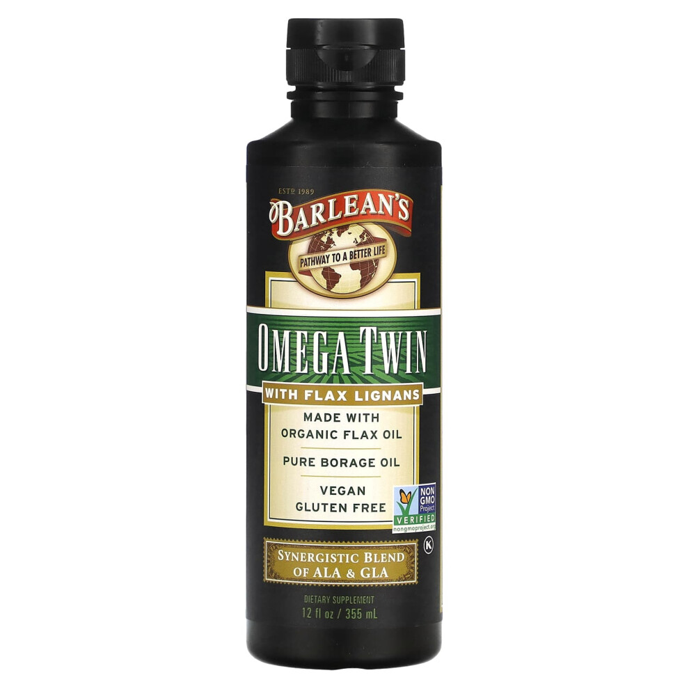 Barlean's , Omega Twin With Flax Lignans, 12 Fl Oz (355 Ml)